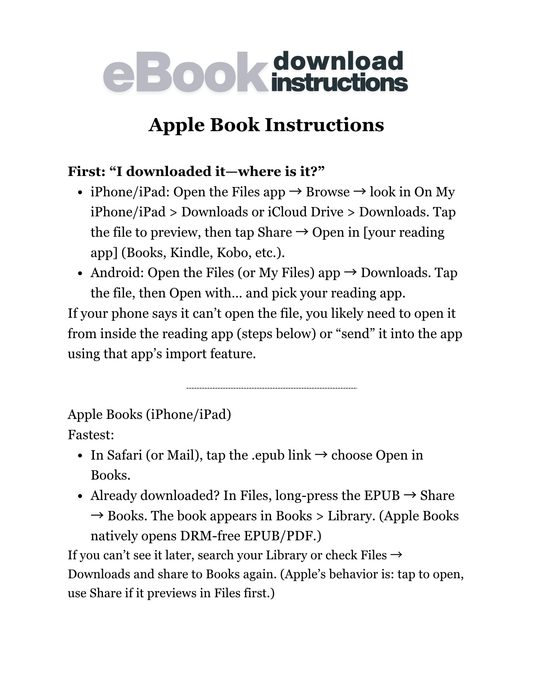 APPLE Download Instructions